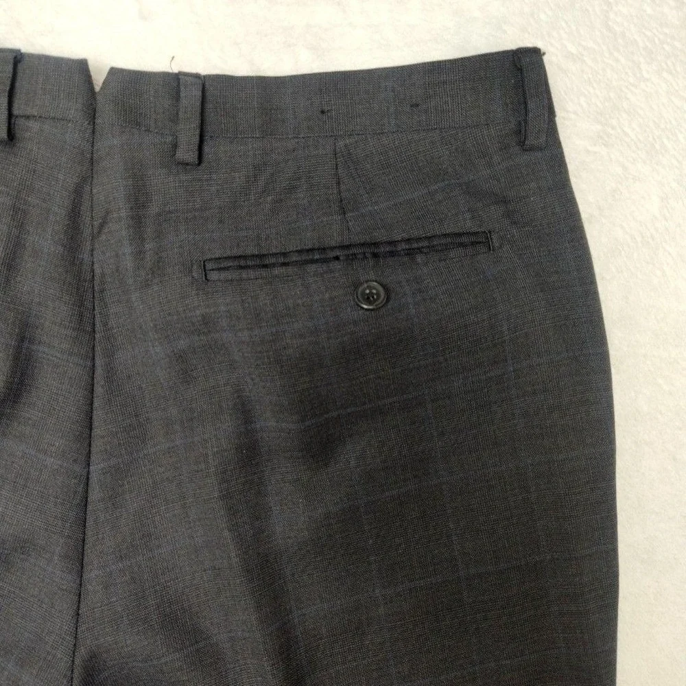 Banana Republic Pants Mens 34x34 Gray Plaid Wool Trabaldo Togna‎ Slim